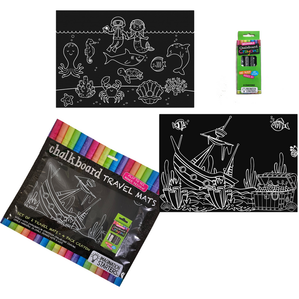 Chalkboard new Aquarium/Sea Life travel mat set