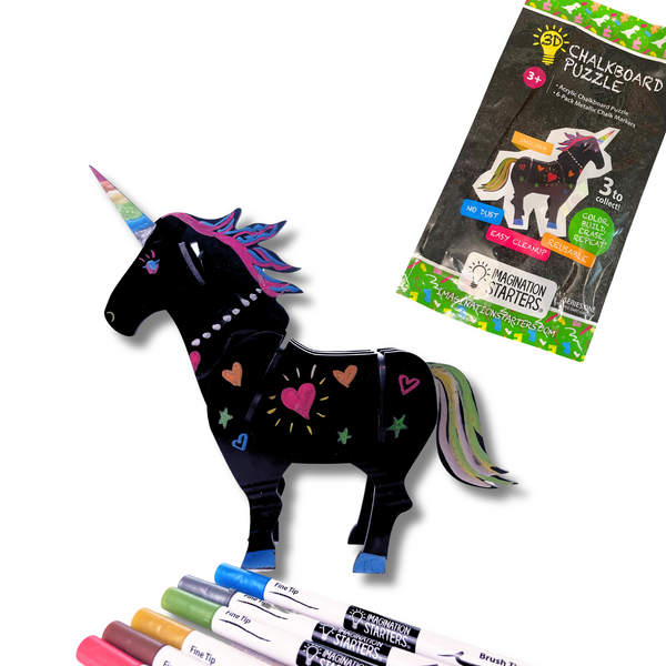 Unicorn 3D puzzle + markers