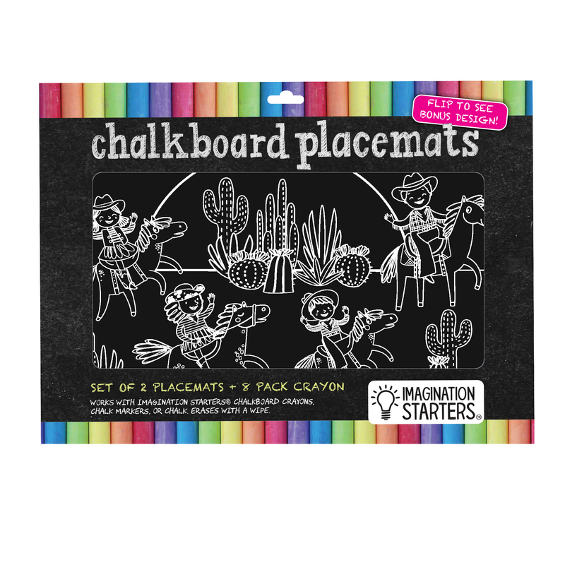 Chalkboard Placemat Coloring Set- Cowboys & Cowgirls
