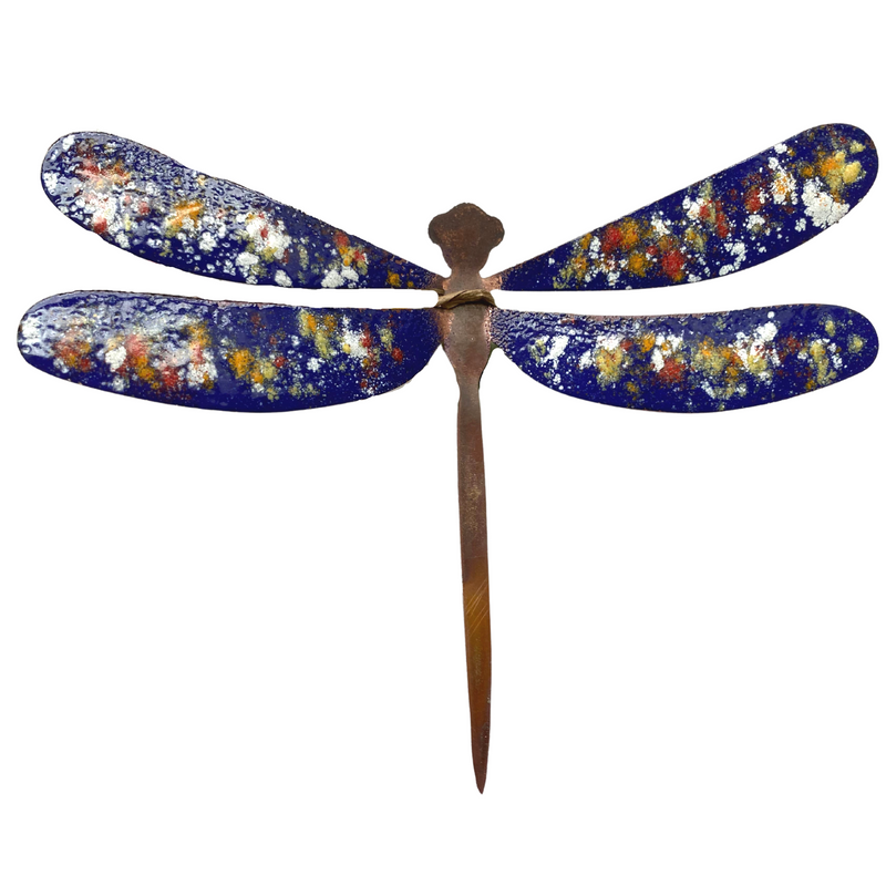 Copper Enamel Dragonfly Garden Stake - assort (1 each of 6 colors)