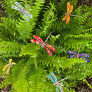 Small Copper Dragonfly Stem Plant Stake Pick – Colorful MI Made Garden Art