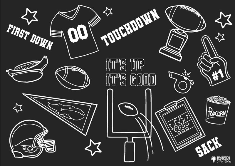 Chalkboard Placemat Coloring Set- Sports