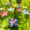 Small Copper Flower Stem Plant Stake Pick – Colorful MI Made Garden Art