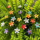 Small Copper Flower Stem Plant Stake Pick – Colorful MI Made Garden Art