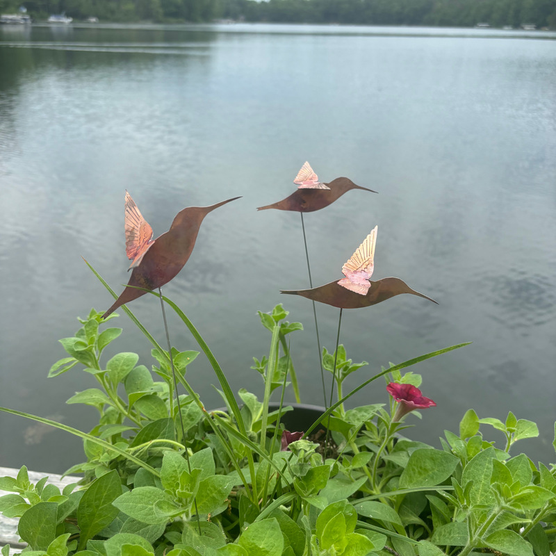 Medium Natural Copper Hummingbirds- Bare