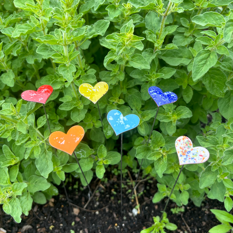 Small Copper Enamel Hearts