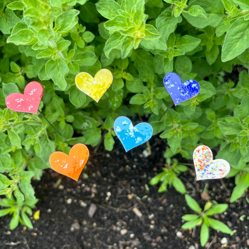 Small Copper Enamel Hearts