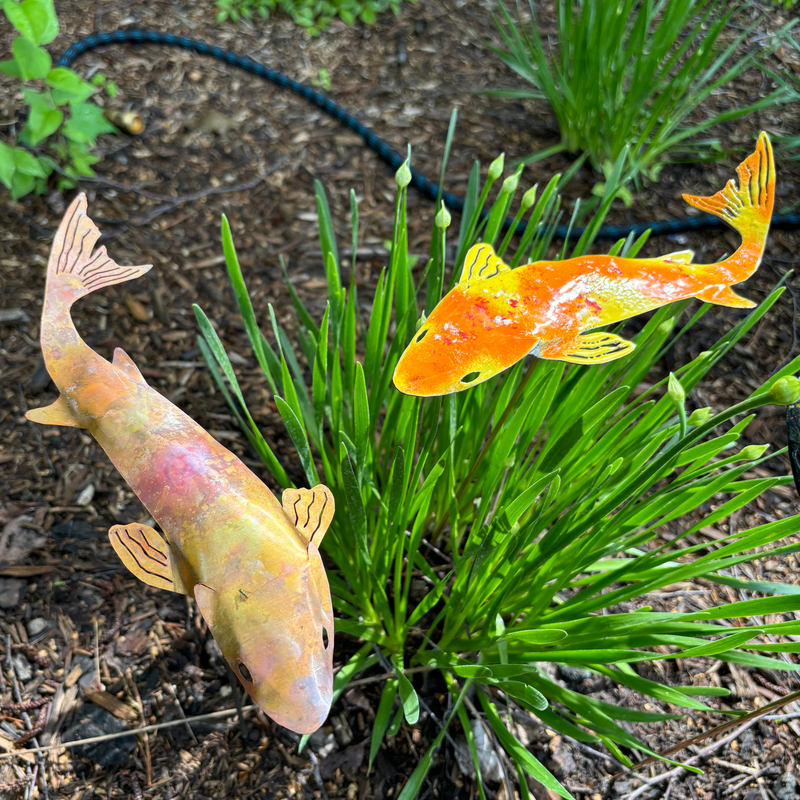 Natural Copper Koi Garden Stake