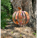 Natural Copper Pumpkin Garden Stake- CUT OUT