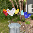 Medium Copper Enamel Hearts  NOTE:  new size 12" stick with 2"x2" heart
