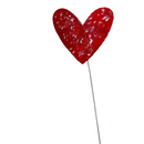 Medium Copper Enamel Hearts  NOTE:  new size 12" stick with 2"x2" heart