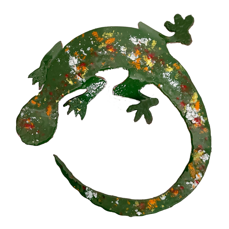 Copper Enamel Gecko asst NOTE:  Orders for these will ship on or around September 18.  Placing an order for these before that date will create a pre-paid, pre-order