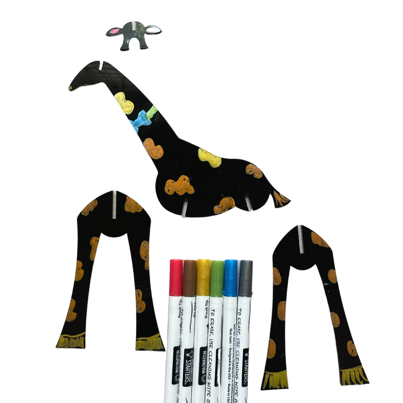 Giraffe 3D puzzle + markers