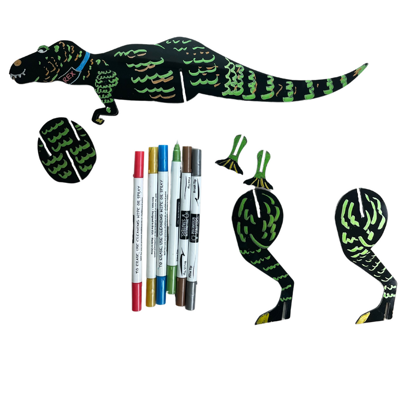 T-Rex 3D puzzle + markers