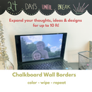 Chalkboard border scalloped + crayons