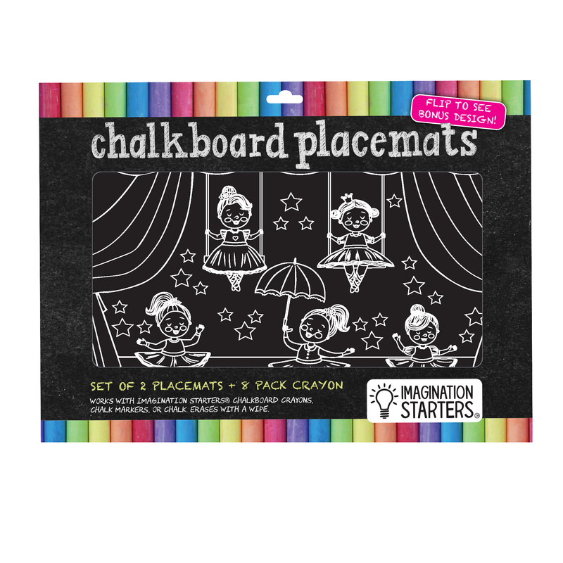 Chalkboard Placemat Coloring Set- Ballerina