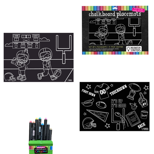 Chalkboard Placemat Coloring Set- Football