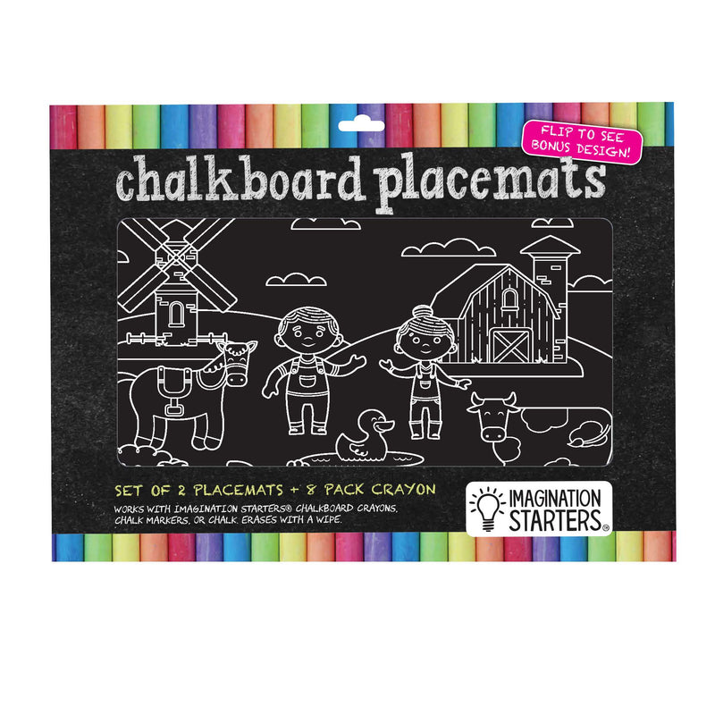Chalkboard Placemat Coloring Set- Farm & Jungle