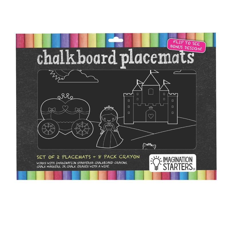 Chalkboard Placemat Coloring Set- Princess & Butterfly *Ships after 9/18/23