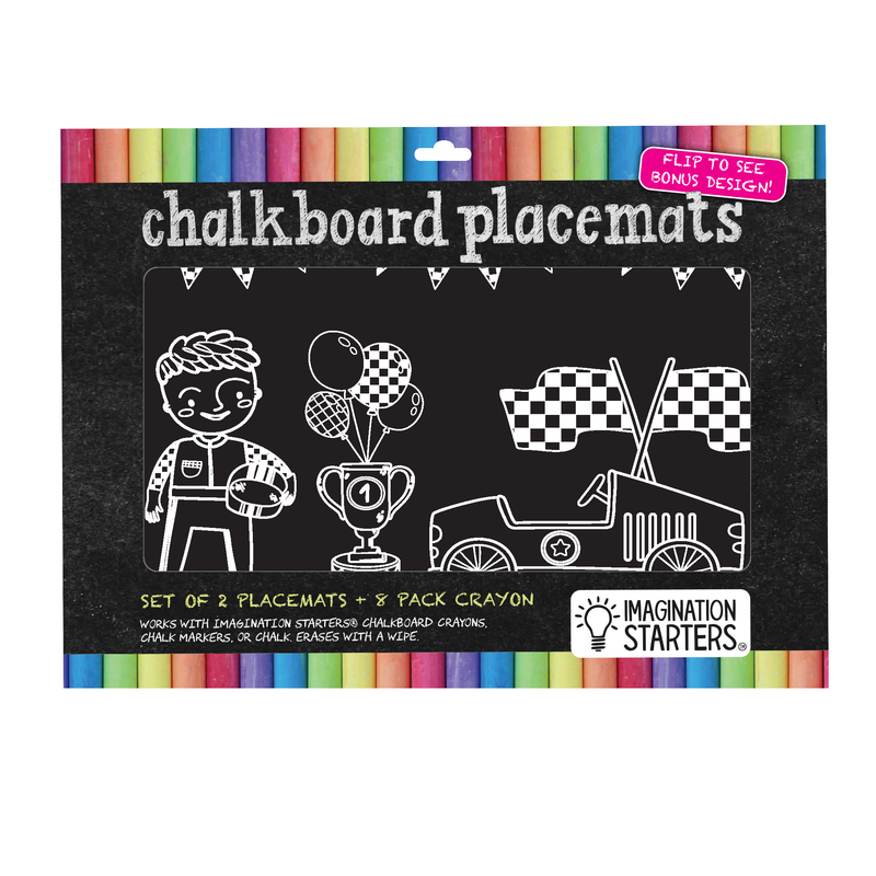 Chalkboard Placemat Coloring Set- Race Day