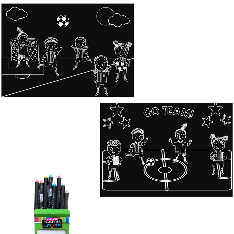 Chalkboard Placemat Coloring Set- Soccer