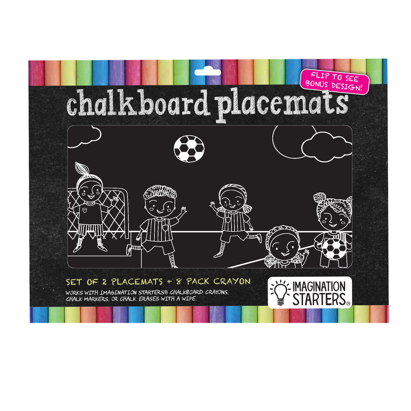 Chalkboard Placemat Coloring Set- Soccer