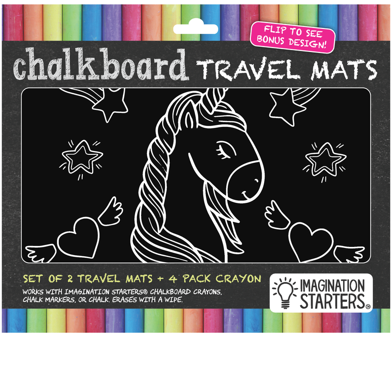 Chalkboard Travel Mat Set - Unicorns