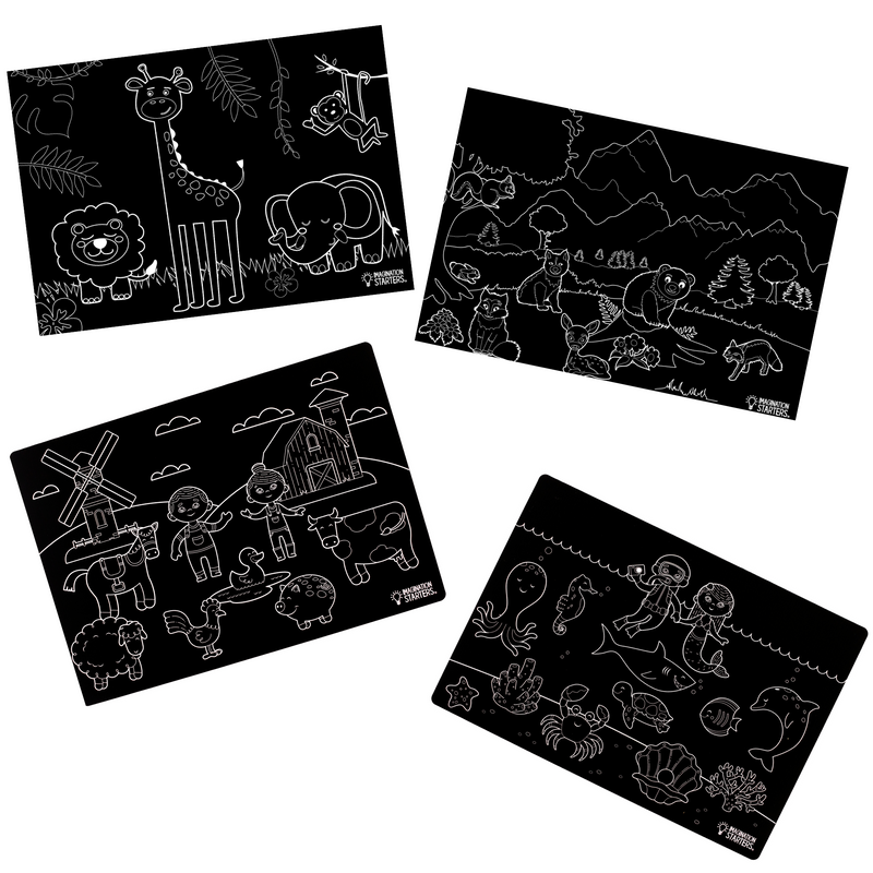 Chalkboard Placemat Animals Set of 4