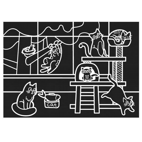 Chalkboard Placemat Cats