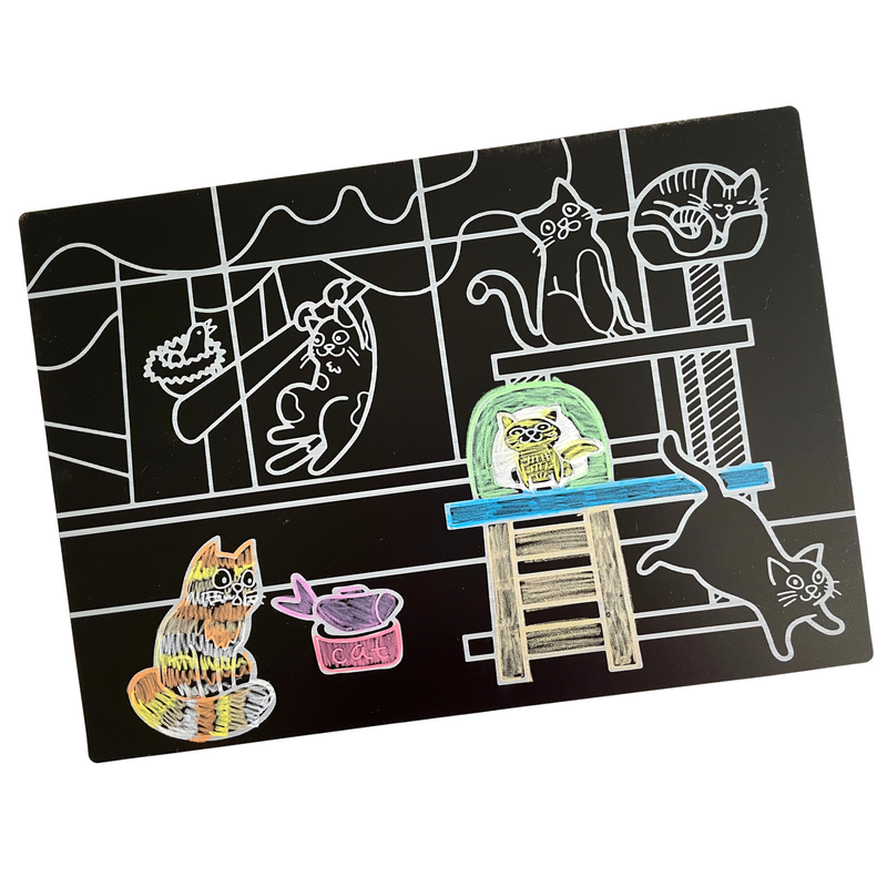 Chalkboard Placemat Cats