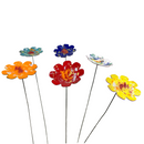 Large Copper Enamel Flower Stem Plant Stake Pick – Colorful MI Made Garden Art