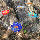 Large Copper Enamel Flower Stem Plant Stake Pick – Colorful MI Made Garden Art