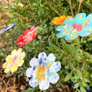 Large Copper Enamel Flower Stem Plant Stake Pick – Colorful MI Made Garden Art