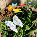 Medium Copper Enamel Flower Stem Plant Stake Pick – Colorful MI Made Garden Art