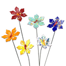 Medium Copper Enamel Flower Stem Plant Stake Pick – Colorful MI Made Garden Art