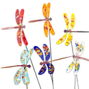 Copper Enamel Dragonfly Garden Stake - assort (1 each of 6 colors)