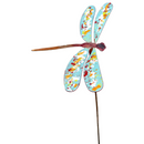 Copper Enamel Dragonfly Garden Stake