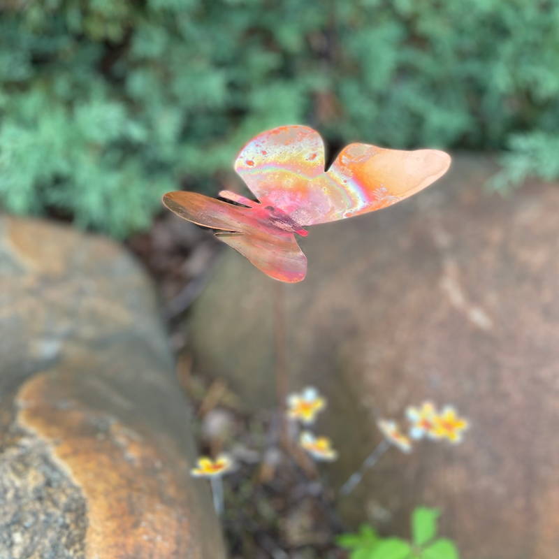 Natural Copper Butterfly Garden Stake