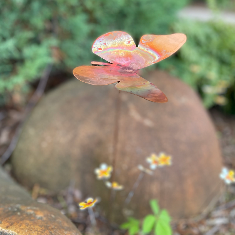 Natural Copper Butterfly Garden Stake