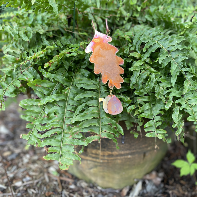 Natural Copper Leaf Pot Stakes