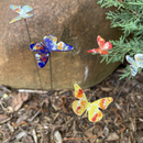 Small Copper butterfly Stem Plant Stake Pick – Colorful MI Made Garden Art