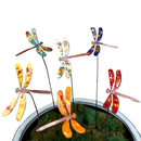 Small Copper Dragonfly Stem Plant Stake Pick – Colorful MI Made Garden Art