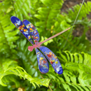 Medium Copper dragonfly Stem Plant Stake Pick – Colorful MI Made Garden Art