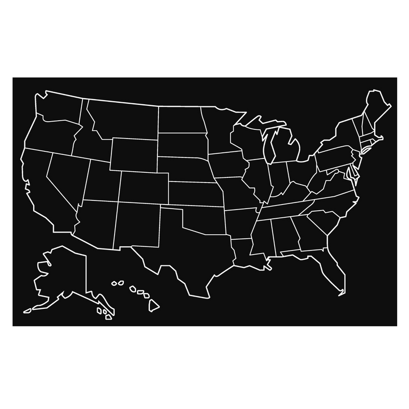 Chalkboard Placemat Map