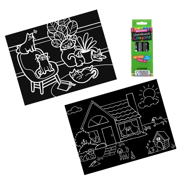 Chalkboard Cat/Dog Travel Mat Set