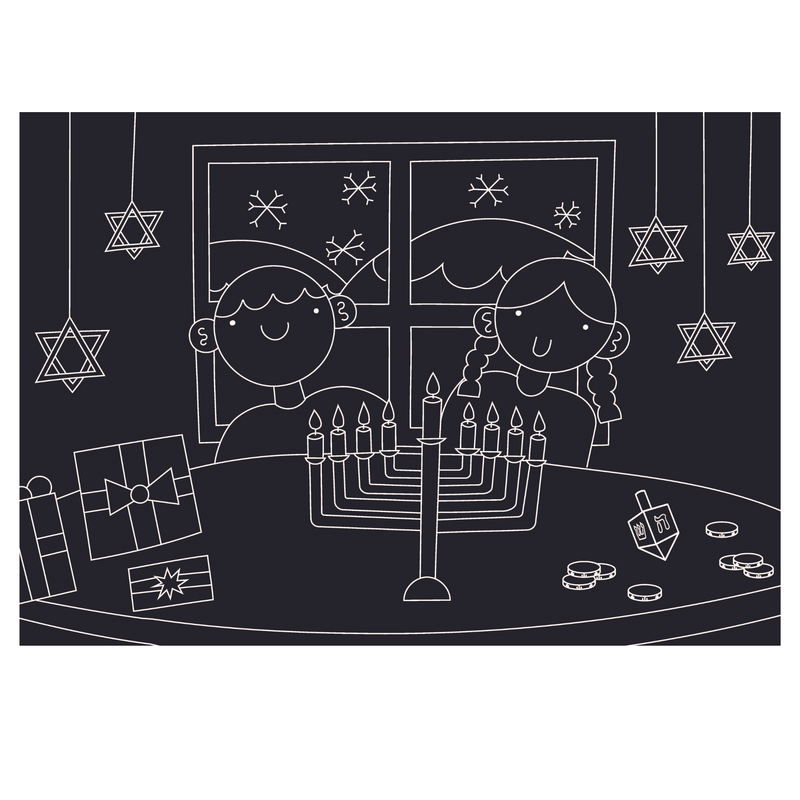 Chalkboard Placemat Hanukkah