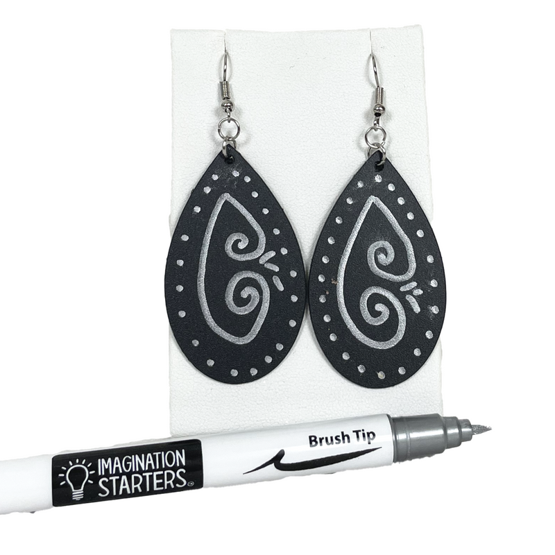 Chalkboard Earrings with Silver Marker