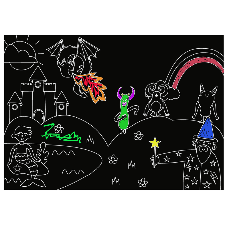 Chalkboard Placemat Mythical Creatures